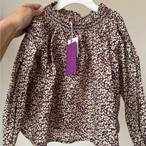 Bonpoint Purple and Cream Floral Blouse